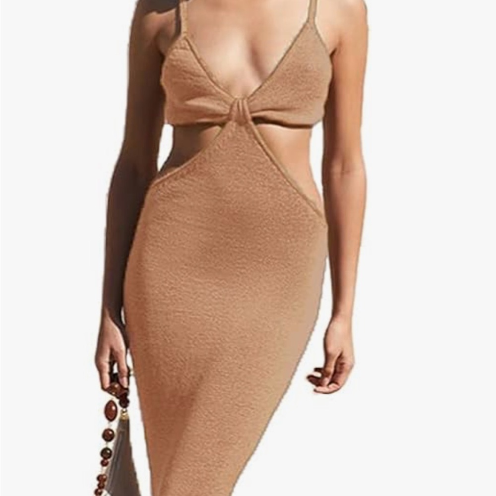 Elegant Tan Maxi Dress